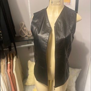 Genuine Leather Vest Zip Up